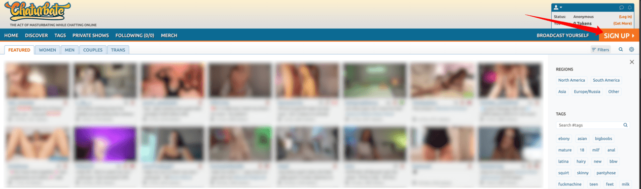 Chaturbate registration