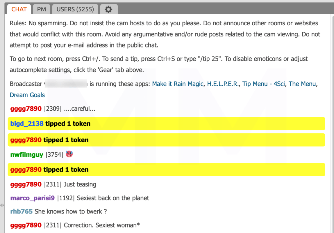 Chat Management on Chaturbate