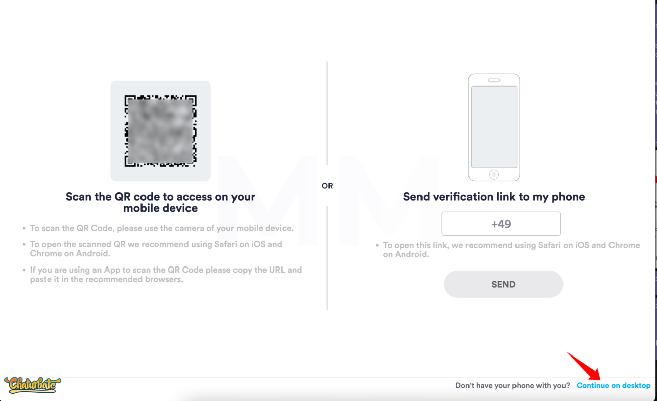 Account Verification on Chaturbate 