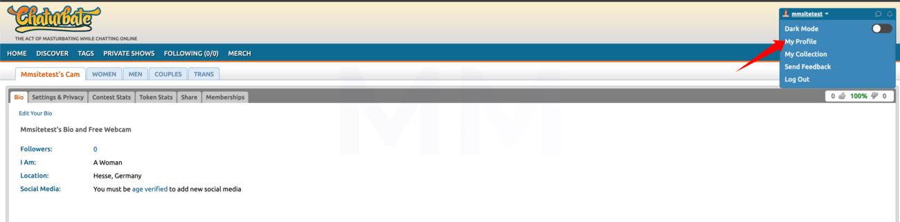 Filling Out Your Account on Chaturbate